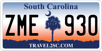 SC license plate ZME930