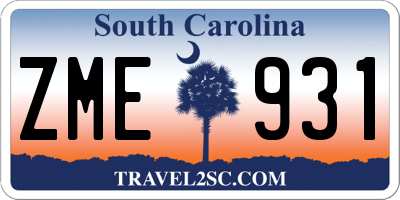 SC license plate ZME931
