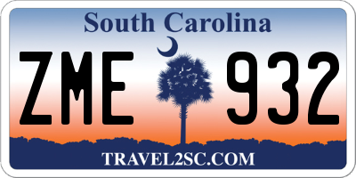 SC license plate ZME932