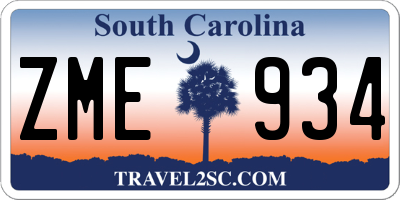 SC license plate ZME934