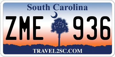 SC license plate ZME936