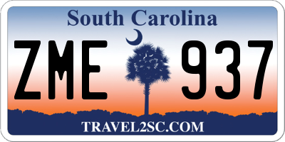 SC license plate ZME937