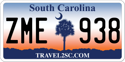 SC license plate ZME938