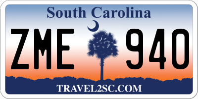 SC license plate ZME940