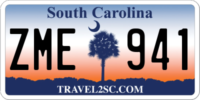 SC license plate ZME941