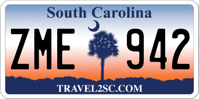 SC license plate ZME942