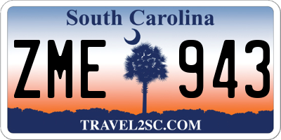 SC license plate ZME943