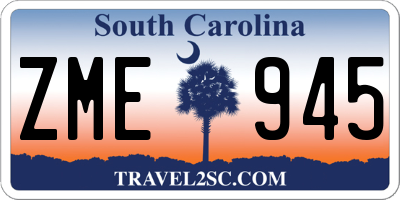 SC license plate ZME945