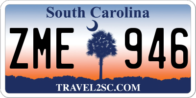 SC license plate ZME946