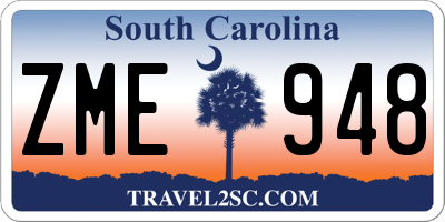 SC license plate ZME948