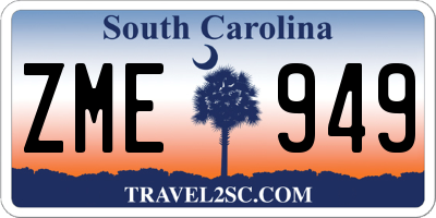SC license plate ZME949