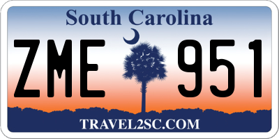 SC license plate ZME951
