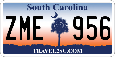 SC license plate ZME956