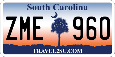 SC license plate ZME960