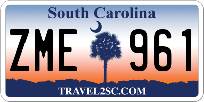 SC license plate ZME961
