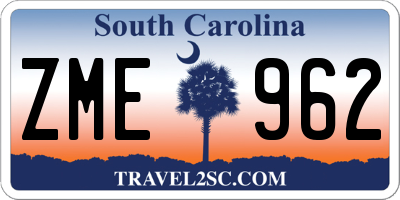 SC license plate ZME962