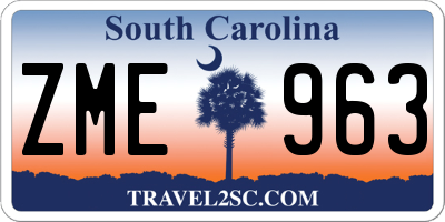 SC license plate ZME963