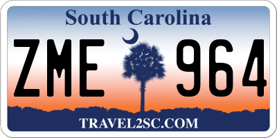 SC license plate ZME964