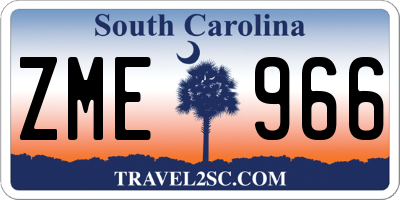 SC license plate ZME966