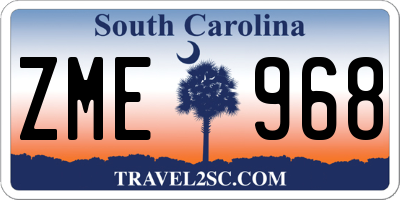 SC license plate ZME968