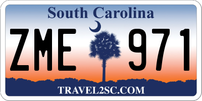 SC license plate ZME971