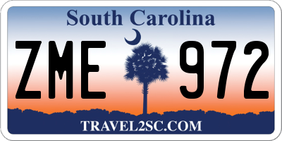 SC license plate ZME972