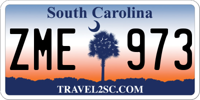 SC license plate ZME973