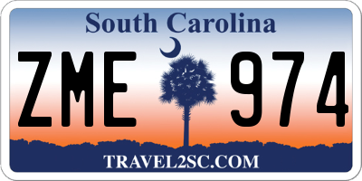 SC license plate ZME974