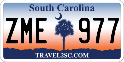 SC license plate ZME977