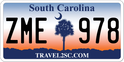 SC license plate ZME978