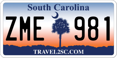 SC license plate ZME981