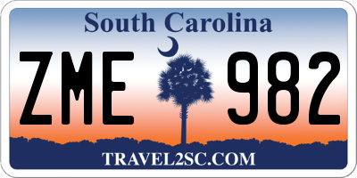 SC license plate ZME982