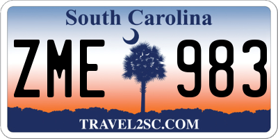 SC license plate ZME983