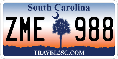 SC license plate ZME988