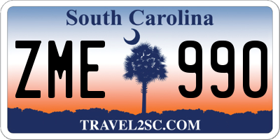 SC license plate ZME990