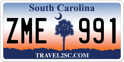SC license plate ZME991
