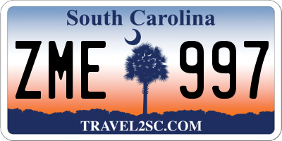 SC license plate ZME997