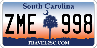SC license plate ZME998