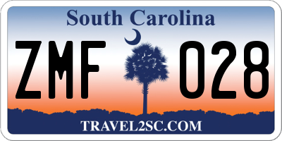 SC license plate ZMF028