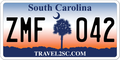 SC license plate ZMF042