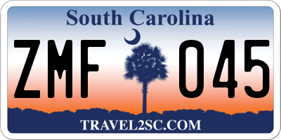 SC license plate ZMF045