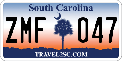 SC license plate ZMF047