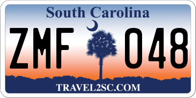 SC license plate ZMF048