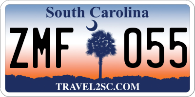 SC license plate ZMF055