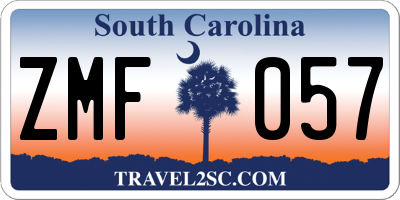 SC license plate ZMF057