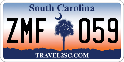 SC license plate ZMF059