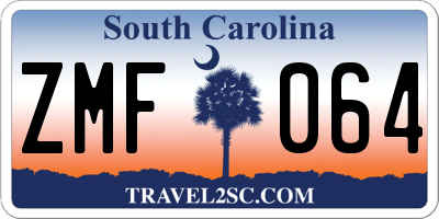 SC license plate ZMF064