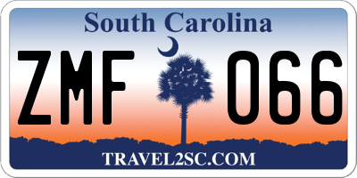 SC license plate ZMF066