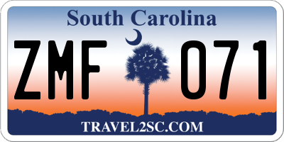 SC license plate ZMF071