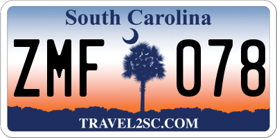 SC license plate ZMF078
